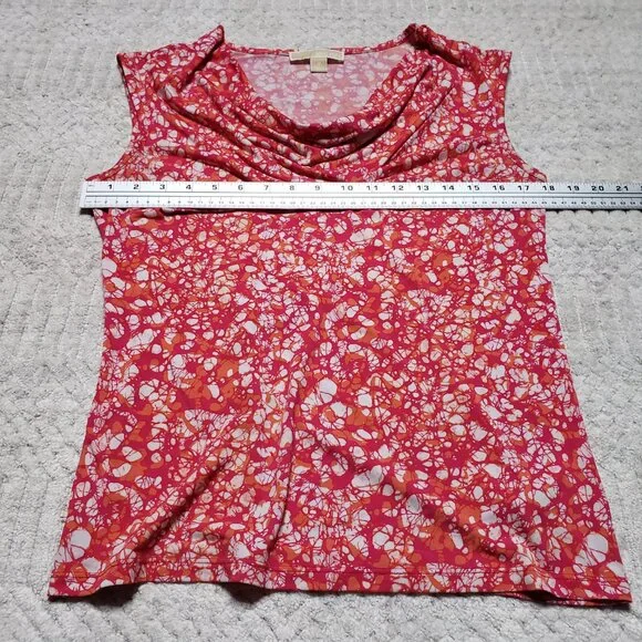 Michael Kors Women's Floral Patterned Cowl Neck Top Size M - Picture 2 of 9